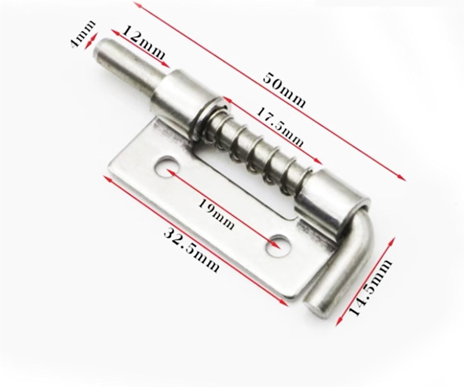 Spring Loaded Latch 20PCS Spring Loaded Latch Pin 304 Stainless Steel Silver Window Cabinet Hinges Security Door Bolt for Household Hardware(S Right)