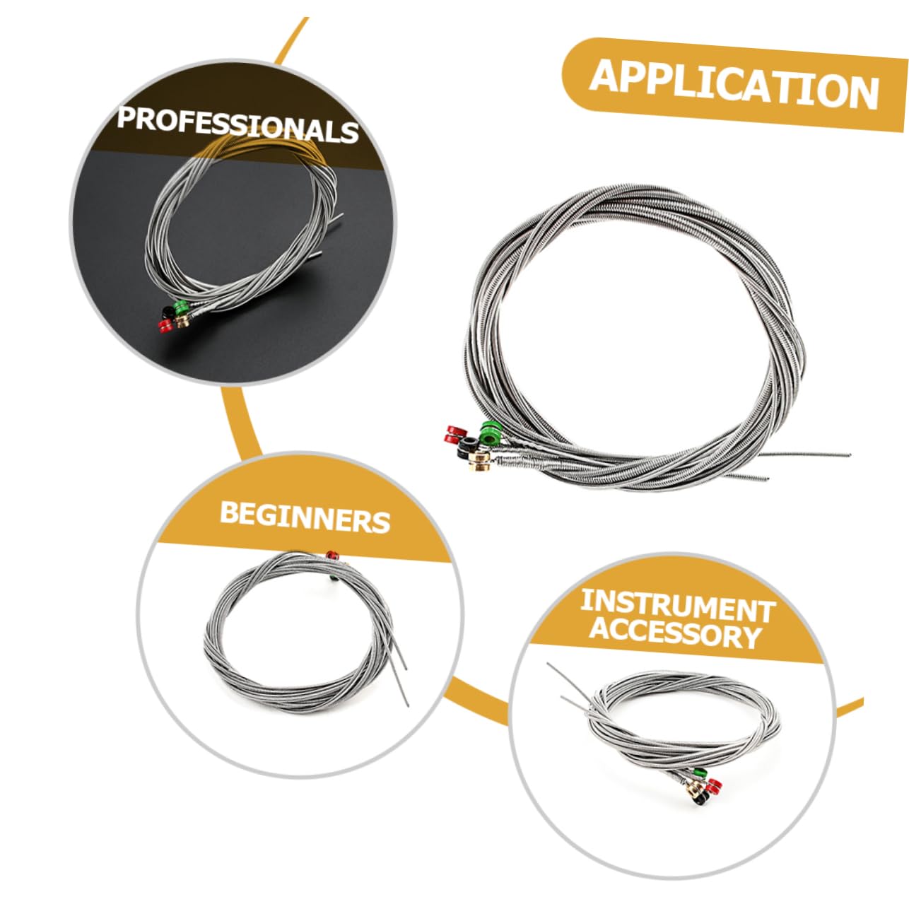 TOYANDONA 3sets Cordper Basso Acciaio Inossidabile Resistente e Durevole Tono Pulito Per Musicisti e Appassionati Di Strumenti Musicali