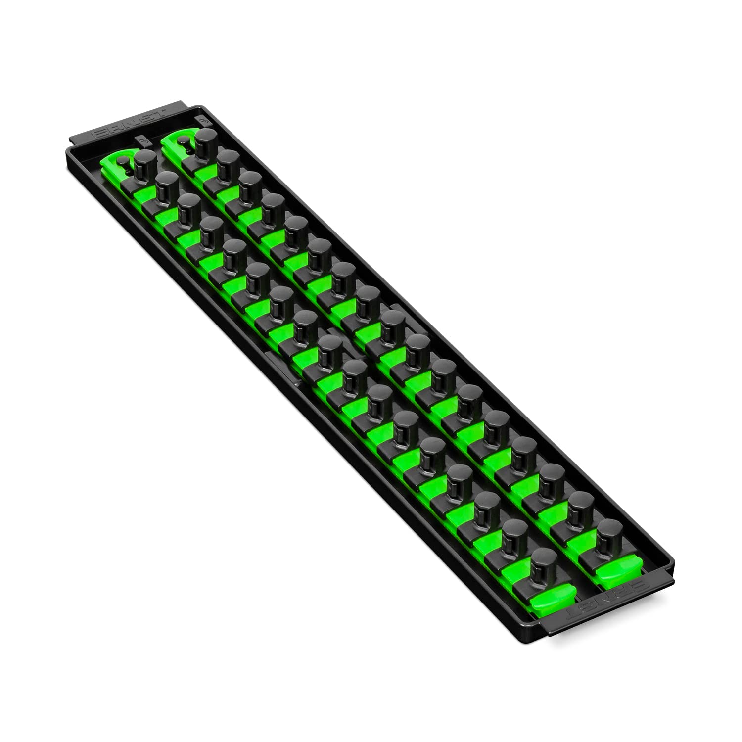 Photo 1 of ERNST Socket Boss, Premium 2-Rail, 1/2 Inch-Drive Socket Organizer, 19-Inch, Green (8487) 19-inch 1/2-Inch Drive Green