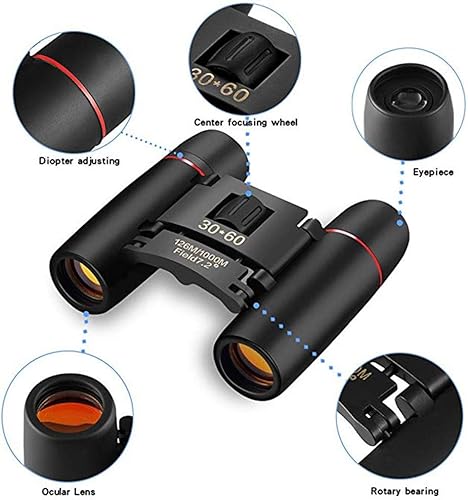 Miniatura 3 de Prismáticos compactos para adultos 30 x 60 ligeros mini prismáticos para niños pájaros para ver prismáticos de bolsillo para conciertos espectáculos