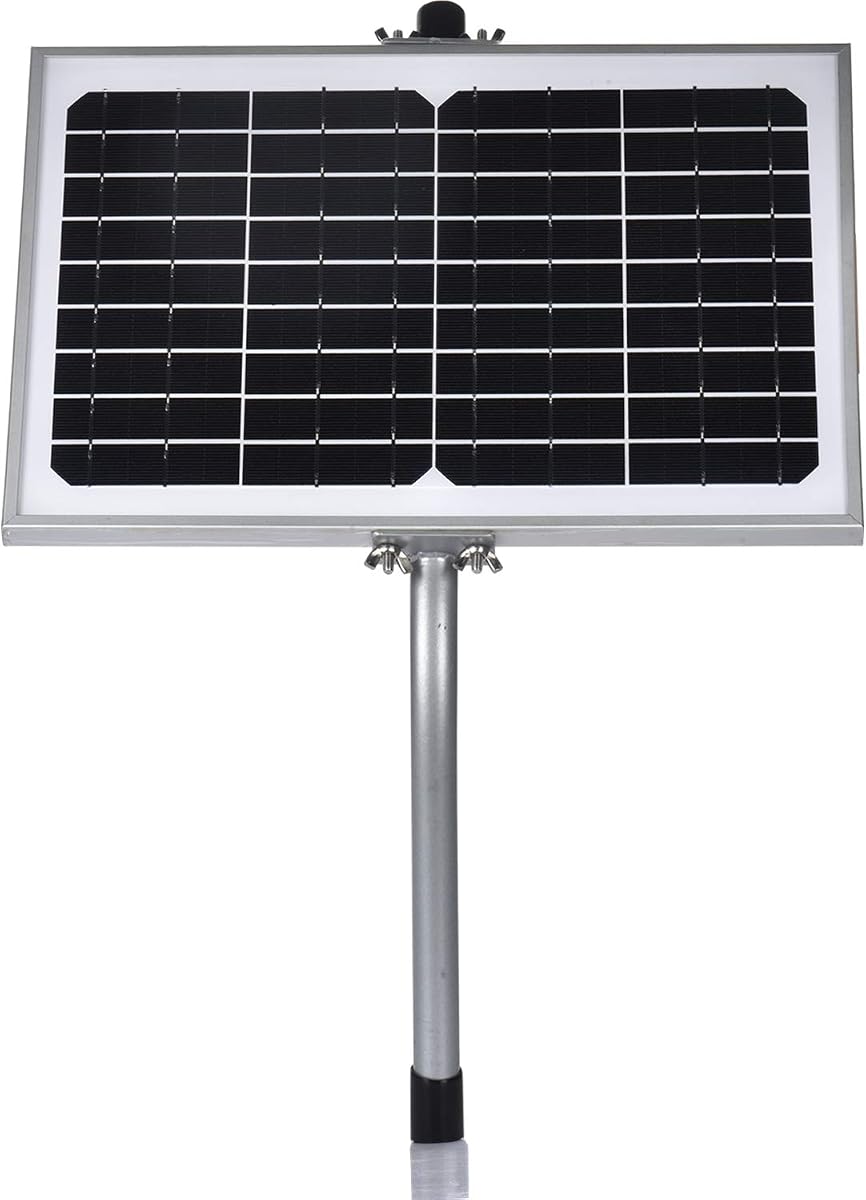 SUNER POWER 10 Watt Solar Panel Powered Charger Kit + Tubular Mount Bracket for Automatic Gate Opener, Electrical Fence, etc