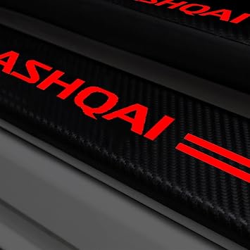 4pcs Car Door Sill Protector for NIS-san Qashqai J10 J11 J12 2009-2021 Tuning Accessories, Car Threshold Scuff Plate Styling Decorate Self-Adhesive Carbon Fiber Stickers,Black