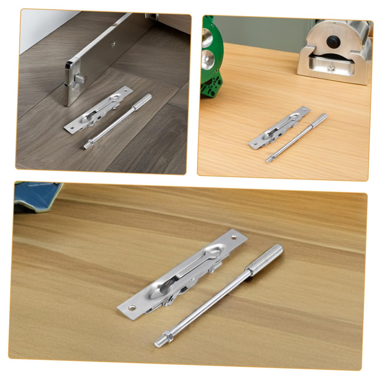 TEHAUX Set 2 Chiavistelli Antifurto per Porta a Doppio Battente in Acciaio Inossidabile Design Compatto e Applicazione Versatile per Case e Magazzini