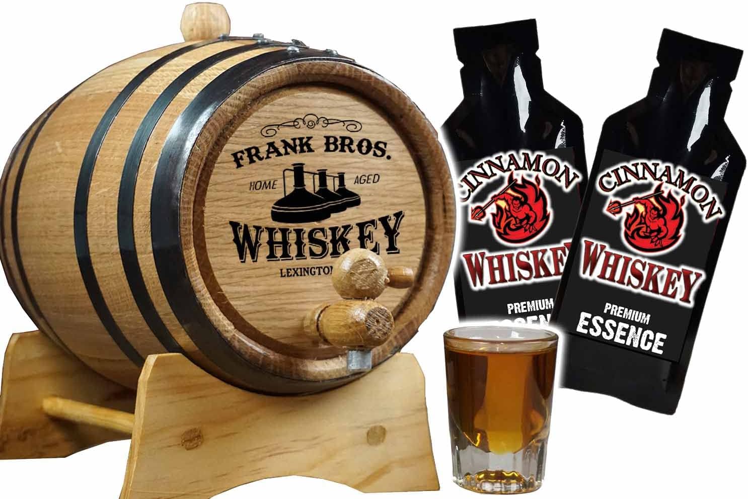 Personalized Barrel Aged Cinnamon Whiskey Making Bootleg Kit - Thousand Oaks Barrel Co. (1 Liter) – Age Fireball Cocktails, Apple Cider Hot Toddy, Whisky Sour