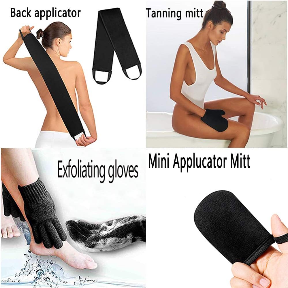 stusgo Self Tanning Mitt Kit 4 in 1 Fake Tan Mitt set,Self Tan Mitt