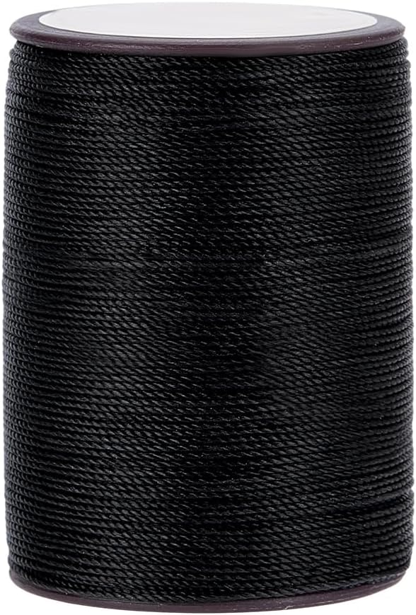 PH PandaHall 131 Yards Black Waxed Polyester Thread 0.5mm Waxed String Jewellery String Extra Strong Round Wax Cord for Leather Craft Bookbinding Bracelet Making Christmas Easter DIY Decorations