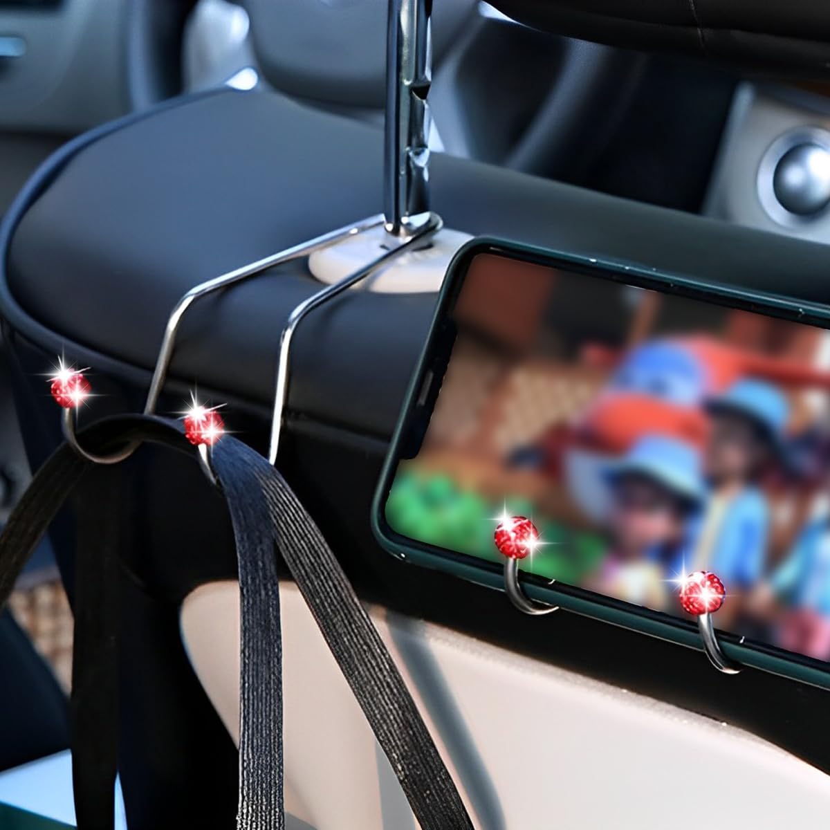 Augeny 2 ganci luccicanti per poggiatesta del sedile dell'auto