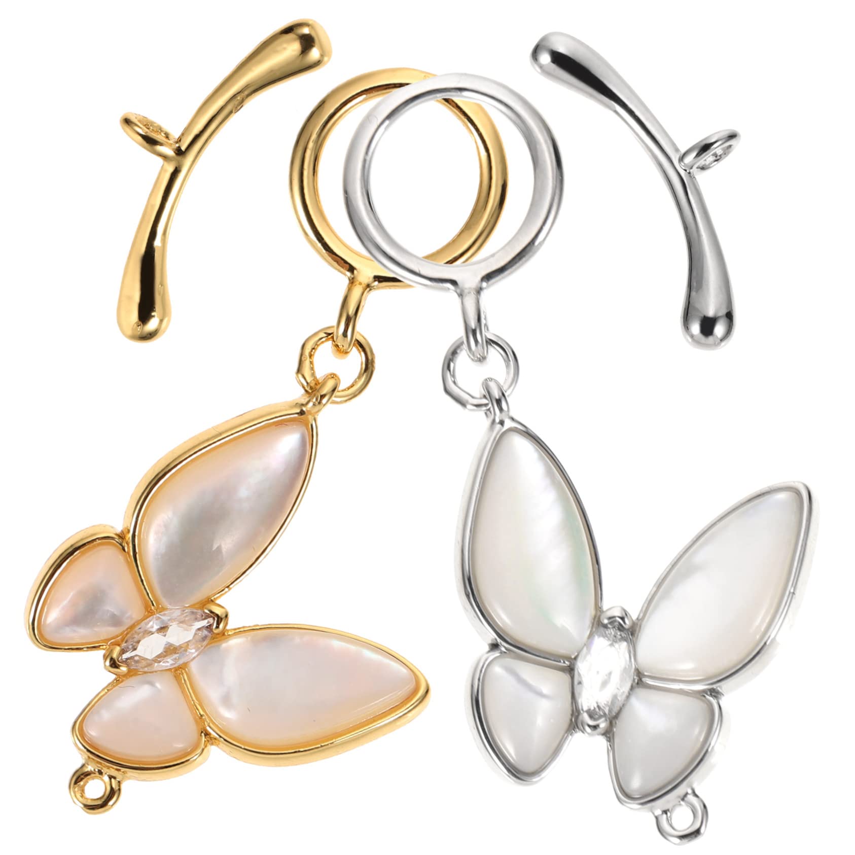 VILLCASE 8 Stk Ot-taste Knebelverschluss T-bar-anschlüsse Kniehebelkettenverlängerer Halsketten-verbindungsverschluss Armband Endverschluss Perlenarmbänder Schmuck Legierung 14k