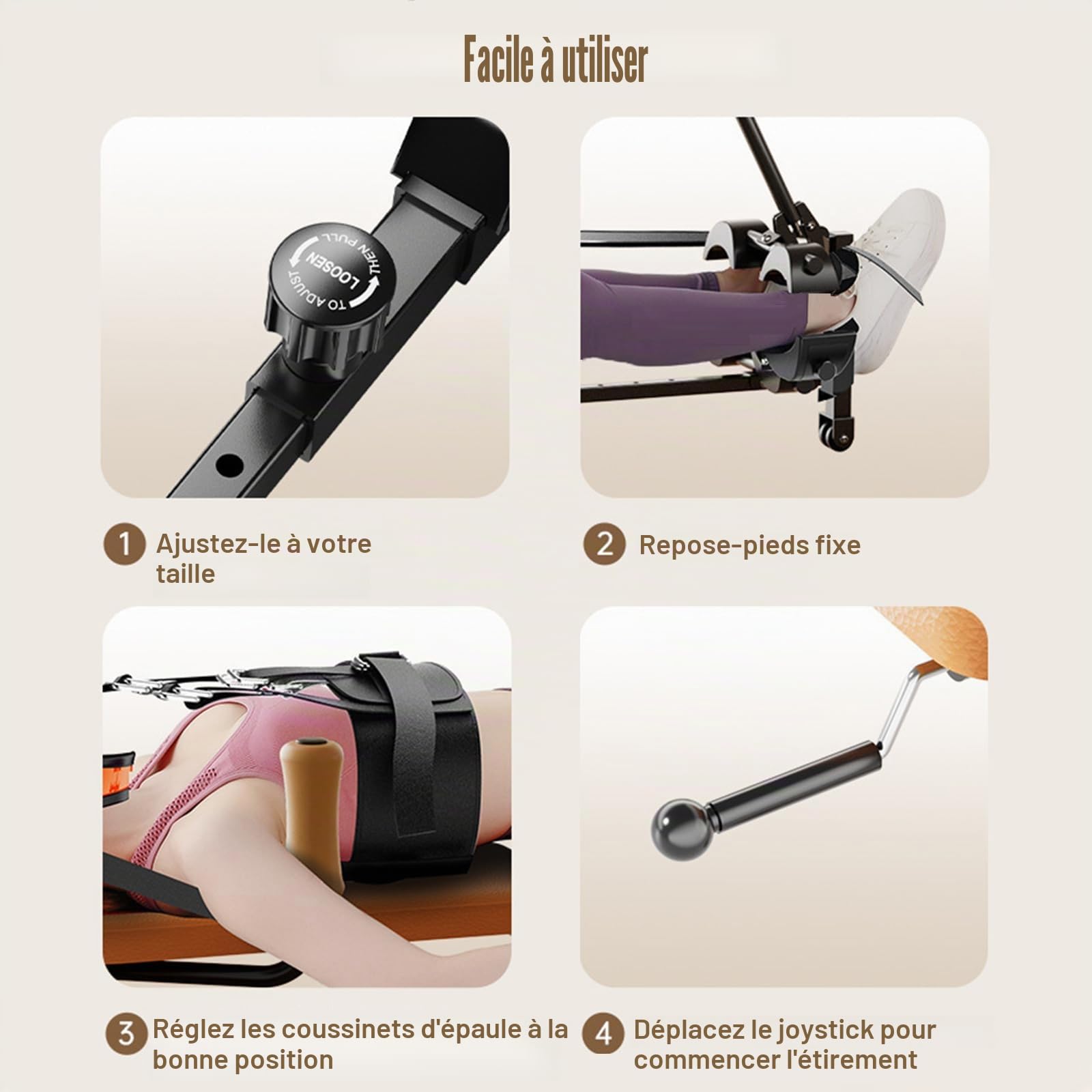Table de Traction Extensible pour Le Dos, Dos Cervical Lit de Traction Extensible pour soulager la Tension, la décompression du Dos