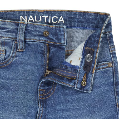 Nautica Boys' Straight Fit 5-Pocket Stretch Denim Jean, Caravel, 10 | Zipper Fly & Button Closure, Adjustable Waistband, Straight Thru Thigh, Straight Leg - image 3