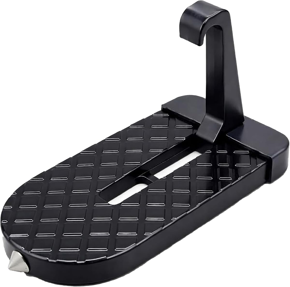 Universal Car Door Step for Roof Rack Access, 400 lb Load Capacity | Heavy-duty foldable aluminum alloy door latch step with non-slip platform for cars, SUVs and trucks, black
