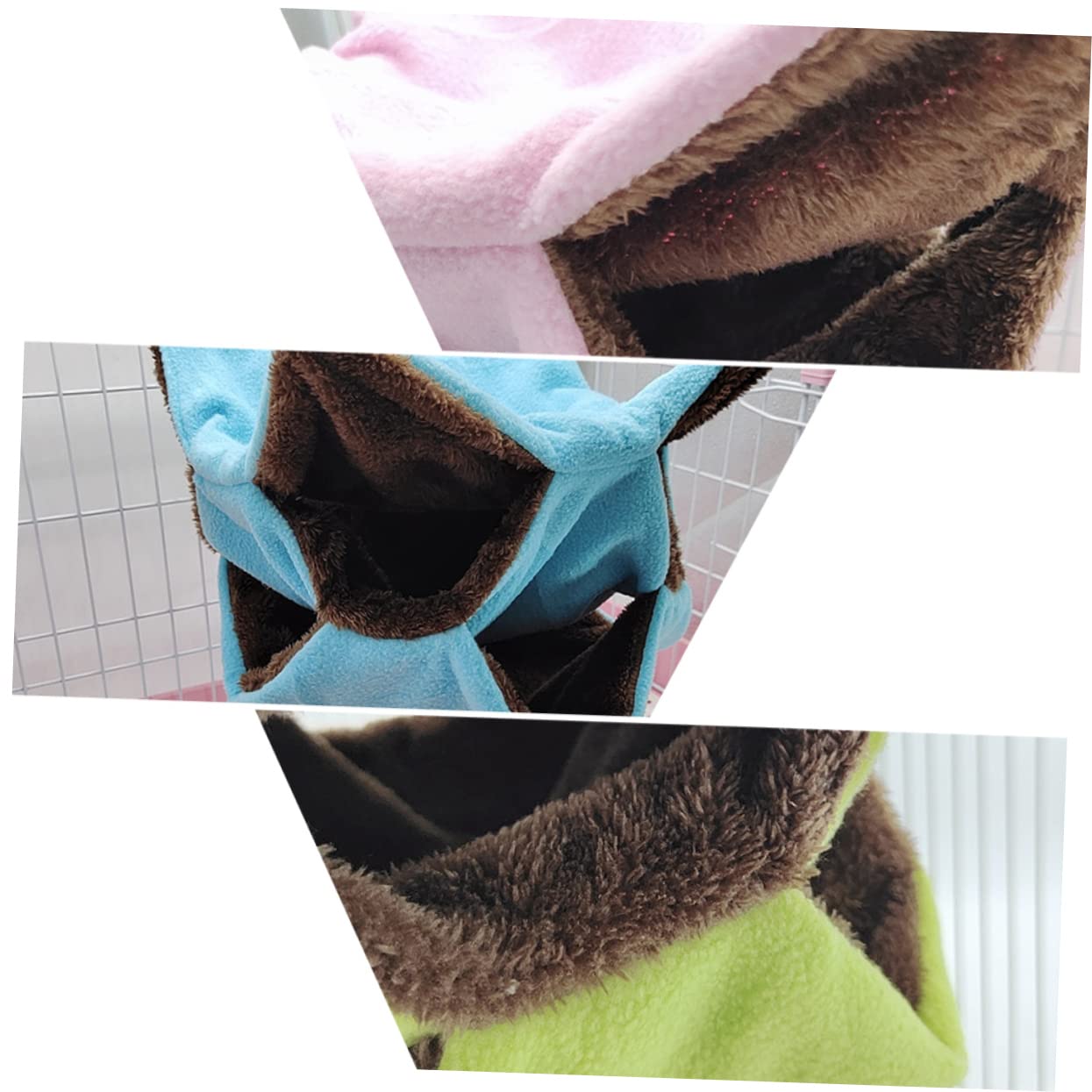 Angoily Dreilagige Hamster Hängematte aus Plüsch 30x30cm, 3 Stück