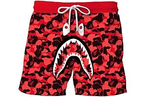 BAPE Shark Camo Unisex Pants: Sport, Casual, Beach, and Swimming Shorts