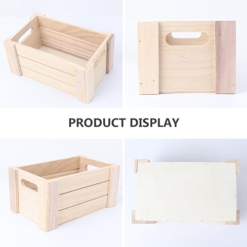 Miniatura 7 de FUNOMOCYA Cesta de almacenamiento de madera para escritorio, contenedores de escritorio de madera para frutas rústicas, organizador de mesa, caja de