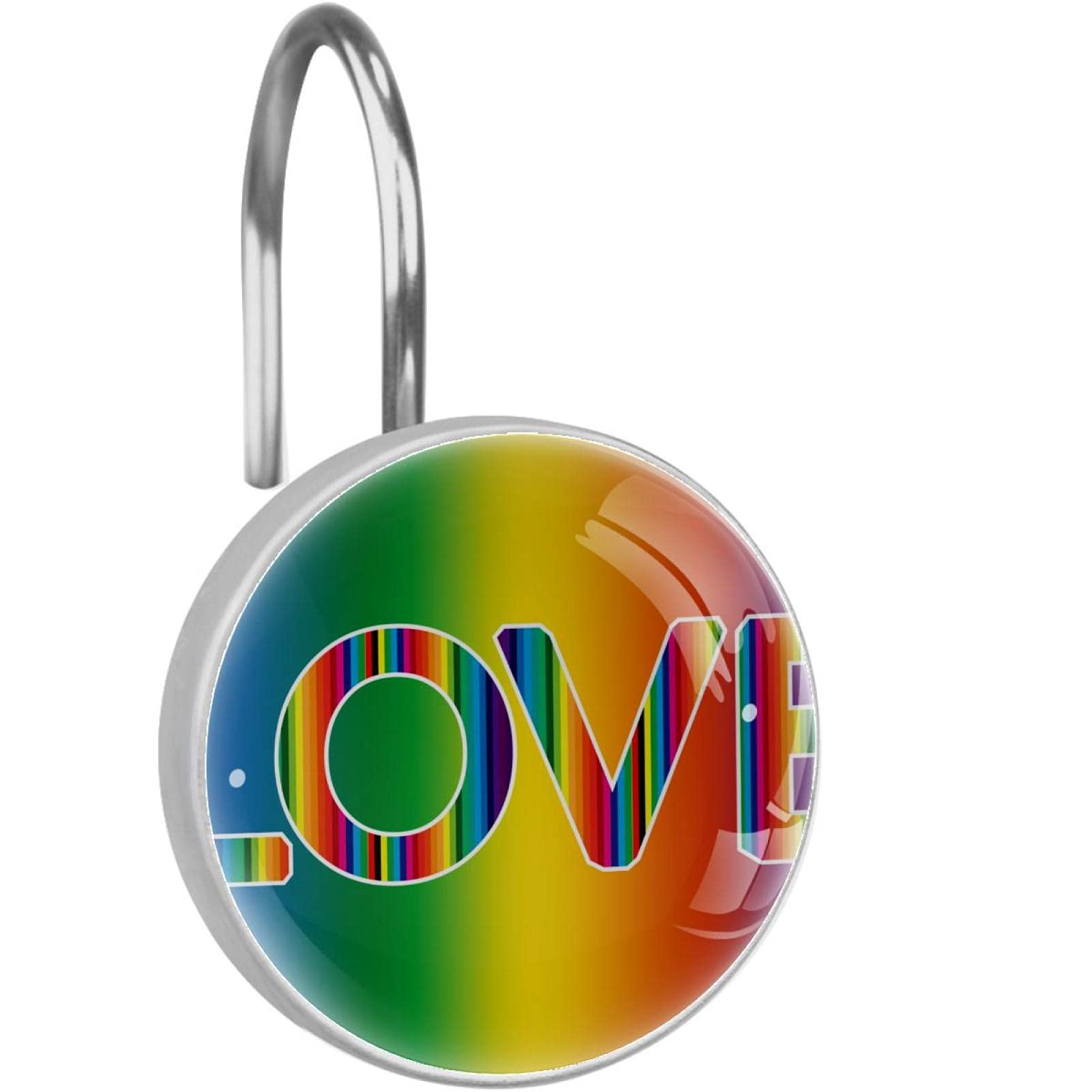 Crochets rideau de douche Love en acier inoxydable cadeau Saint-Valentin