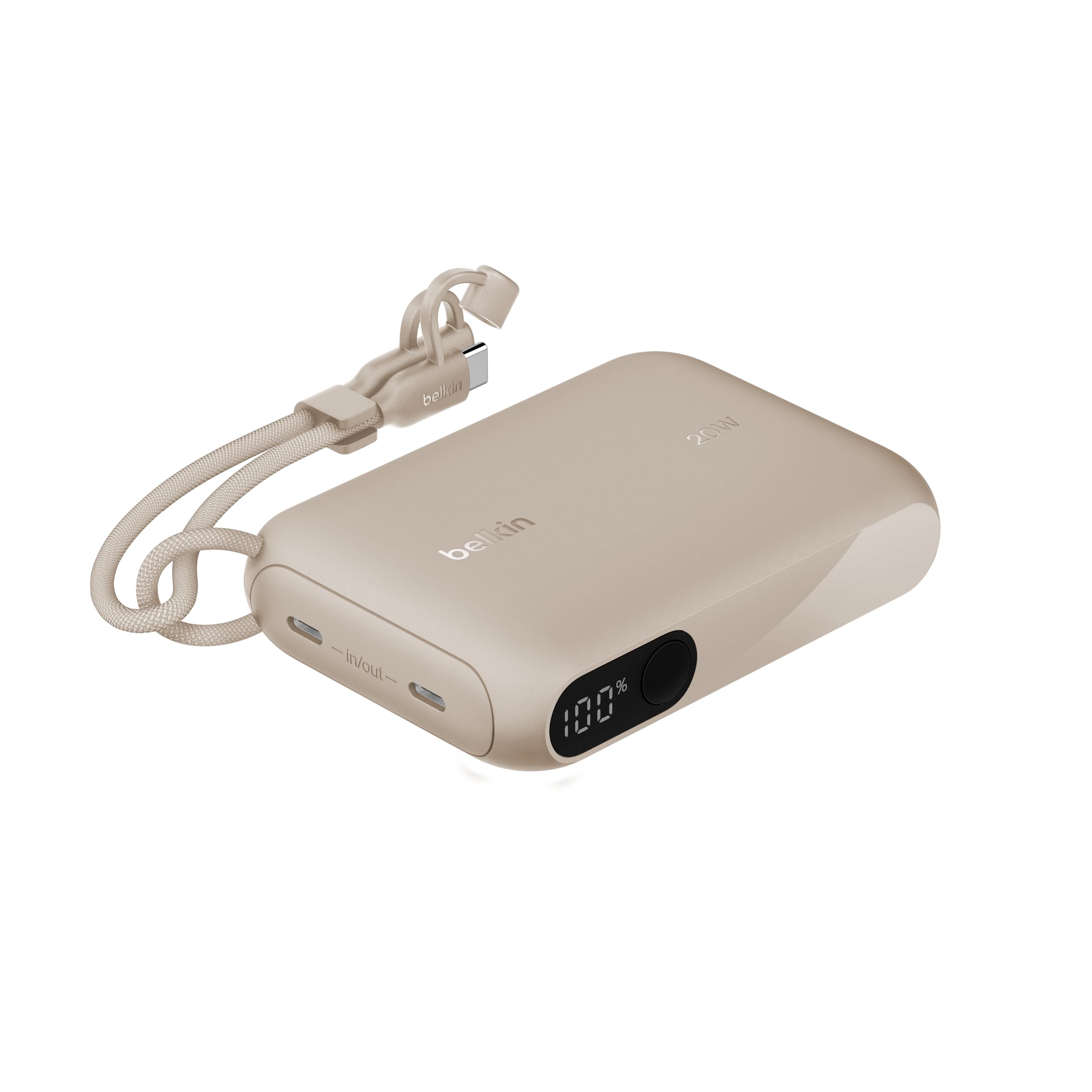 Belkin BoostCharge BPB027fqSD Mobile Battery with Disney Play (10,000 mAh, 20 W, Built-in USB-C Cable), Up to 20 W, PPS Compatible, Supports iPhone & Android Smartphones, Simultaneous Charging