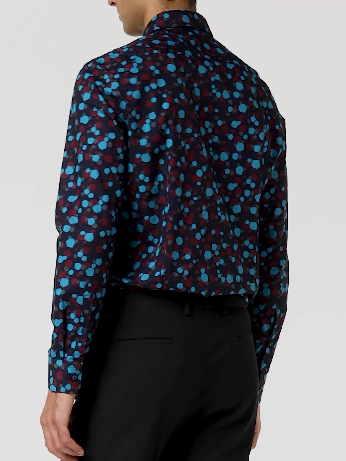 Calvin Klein Tailored TWILL PRINT SHIRT - Camicia elegante - night sky/blu scuro