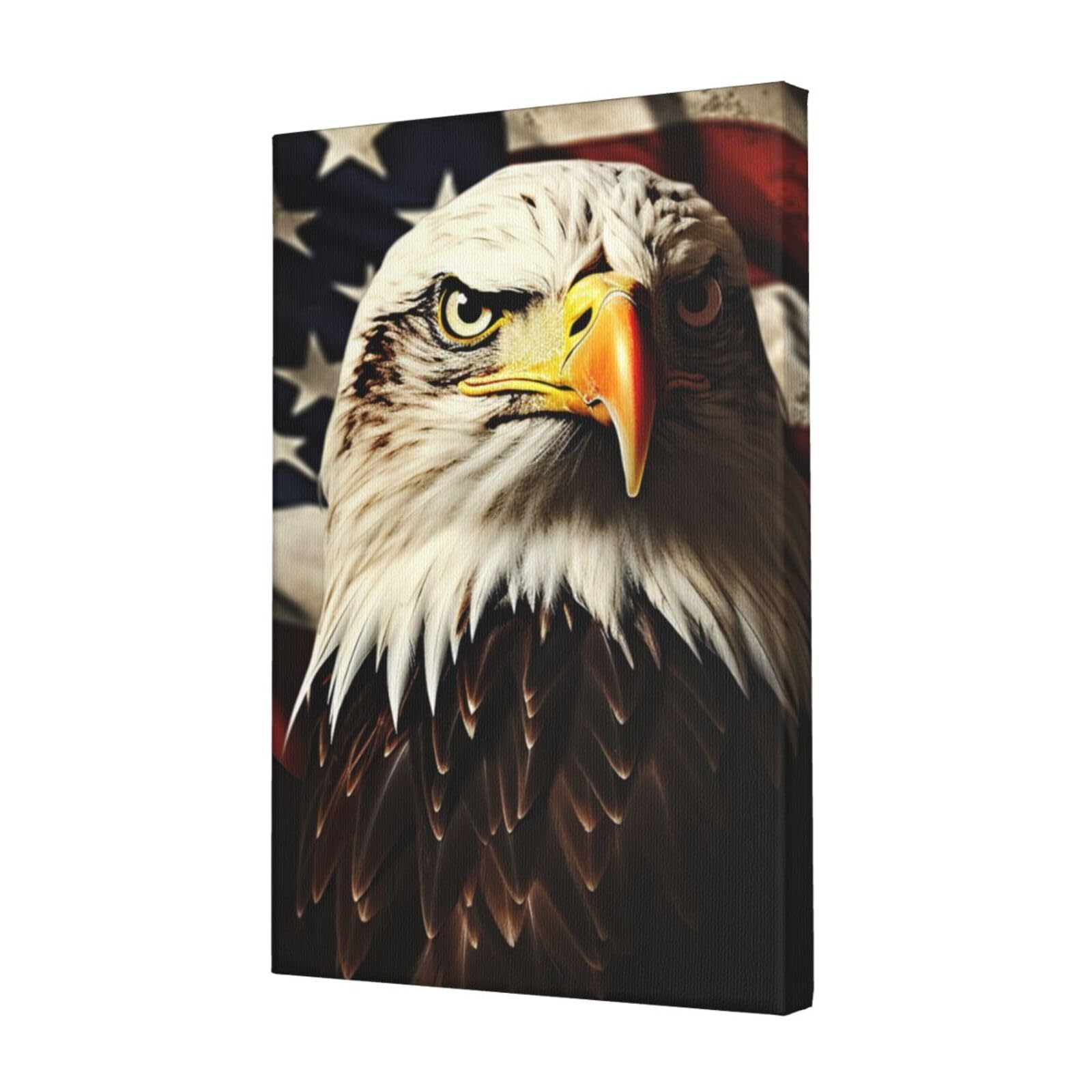 Toile drapeau aigle à tête blanche de vétérans impression HD durable - 8