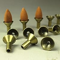 Vista 3 de COHEALI Accesorios de joyería, soporte de incienso, 6 piezas de soporte de incensario con forma de filtro de metal, soportes de incienso con núcleo