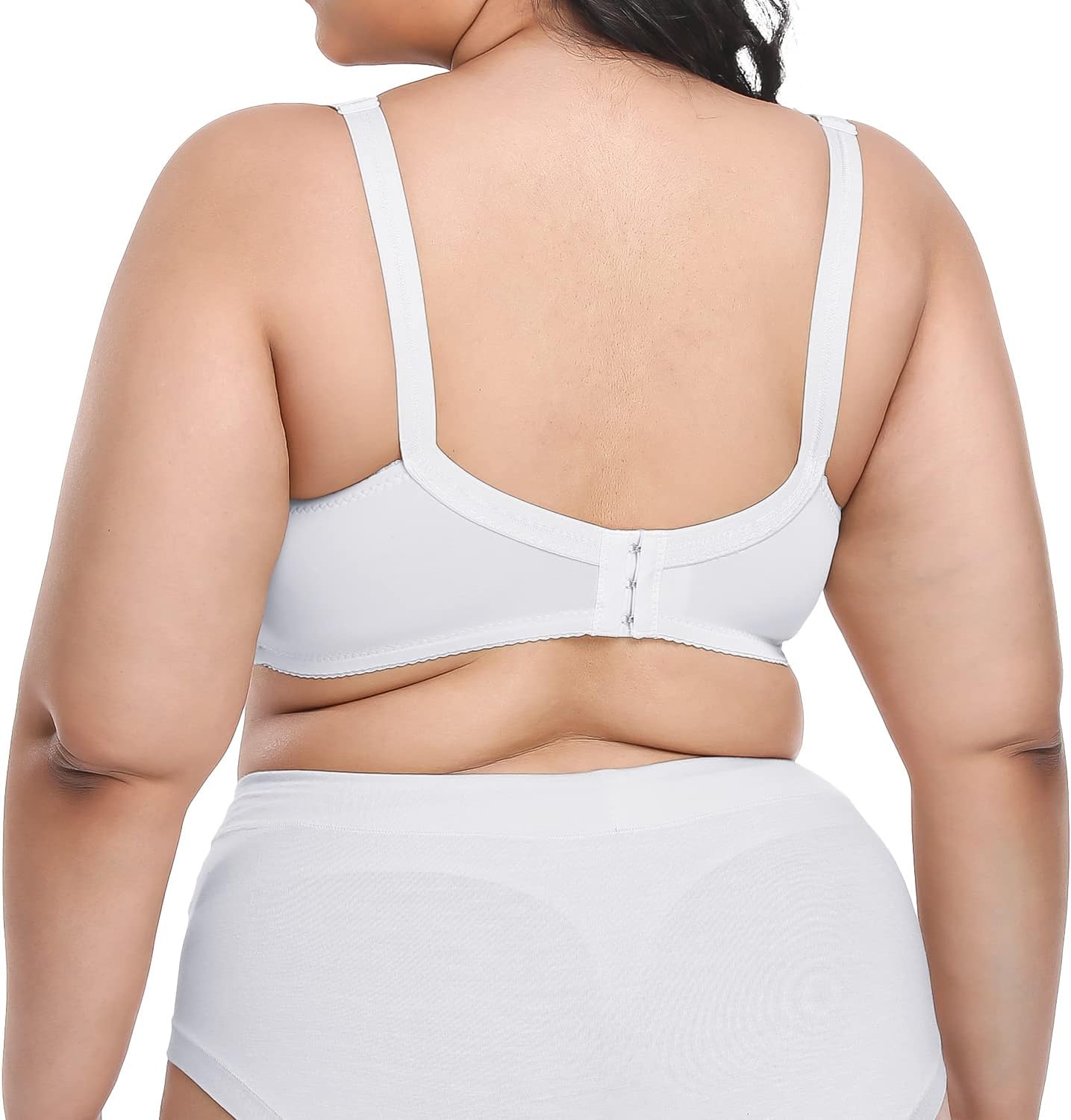 H HIAMIGOS Women's Plus Size Lace Underwire Lined Plunge T-Shirt Bra - Image 2