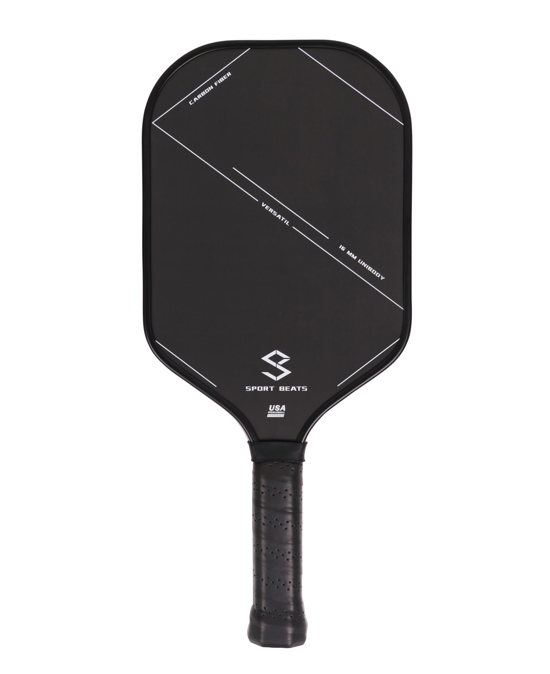 Raw Carbon Fiber Pickleball Paddle - Foam Injected Walls Unibody Design with Paddle Cover - USAPA Approved