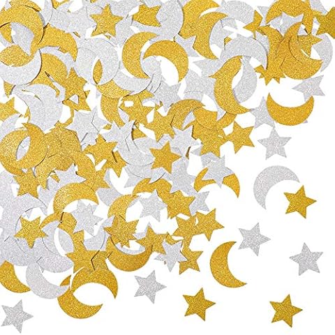 400 Pieces Glitter Star and Moon Confetti Cover