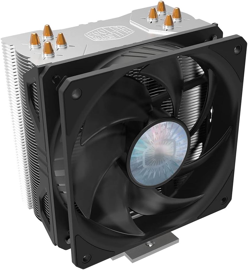 Cooler Master Hyper 212 EVO V2 CPU Air Cooler with LGA1700 Bracket - Offset Heatsink, 4 Direct Contact Heat Pipes, X-Vent Fin Blade Design, SickleFlow 120mm Fan