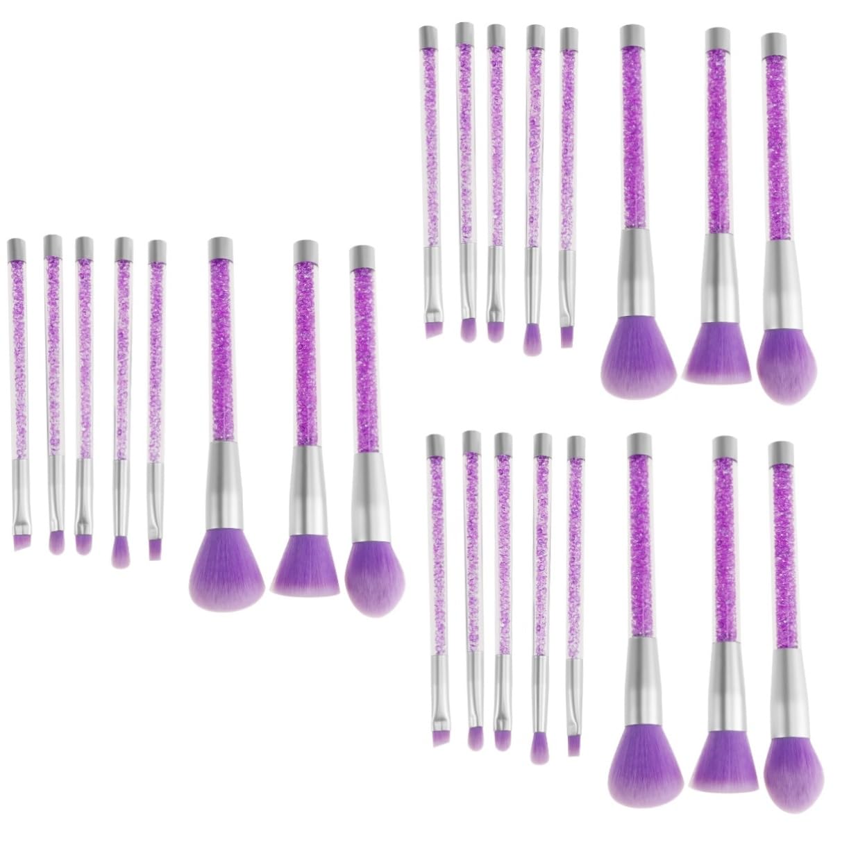minkissy 24pezzi Pennelli Da Trucco Con Manico Strass Pennelli Cosmetici Trasparenti Cristallo Per Donne e Ragazze Strumenti Per Make up Professionale e Quotidiano