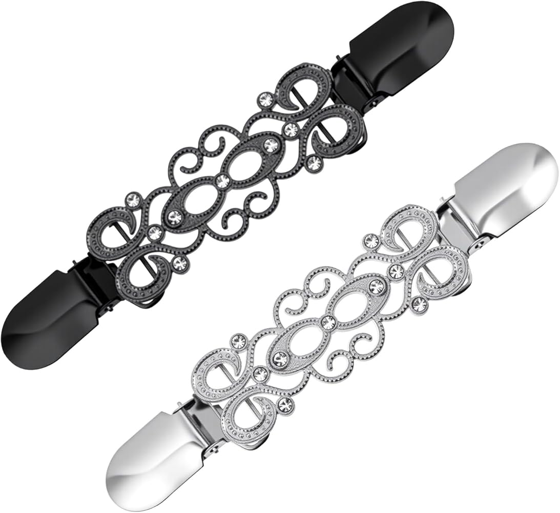 Clip Per Cardigan E Maglioni 2 Clip Cinch Vintage Lasuroa - Fermagli Metallici Per Maglioni E Cardigan Donna Fermaglio Vintage Per Cardigan