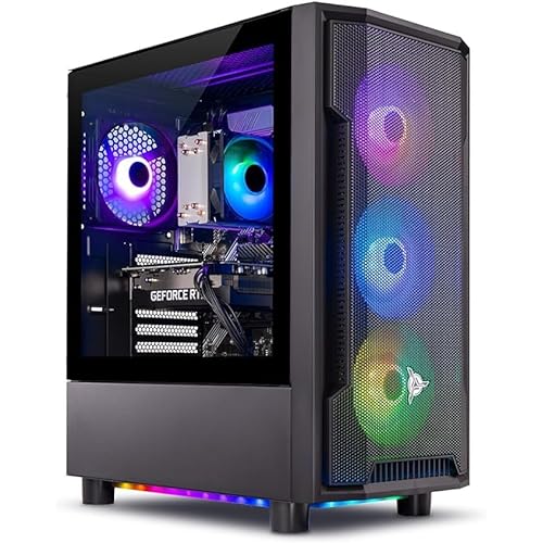 Skytech Shadow Gaming PC Desktop, Intel i5 13400F 2.5 GHz (4.6GHz Turbo Boost), NVIDIA RTX 4060 8GB GDDR6, 1TB SSD, 32GB DDR5 RAM 5200 RGB, 650W Gold PSU, Wi-Fi, Win 11 Home, AR Feature on Mobile