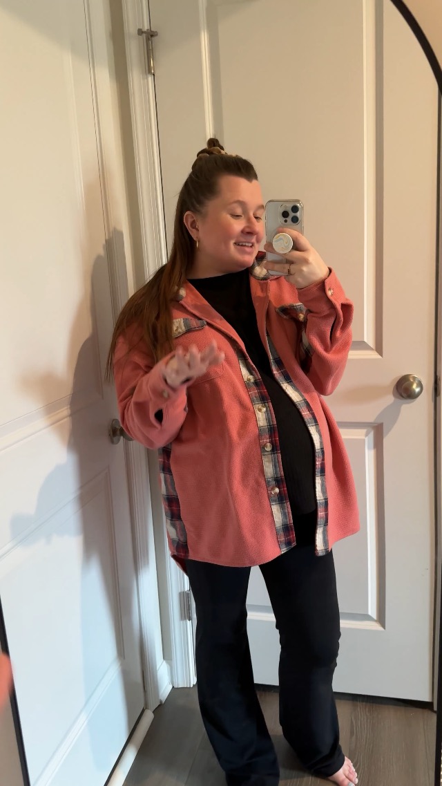 The cutest oversized shacket! I wore during pregnancy!