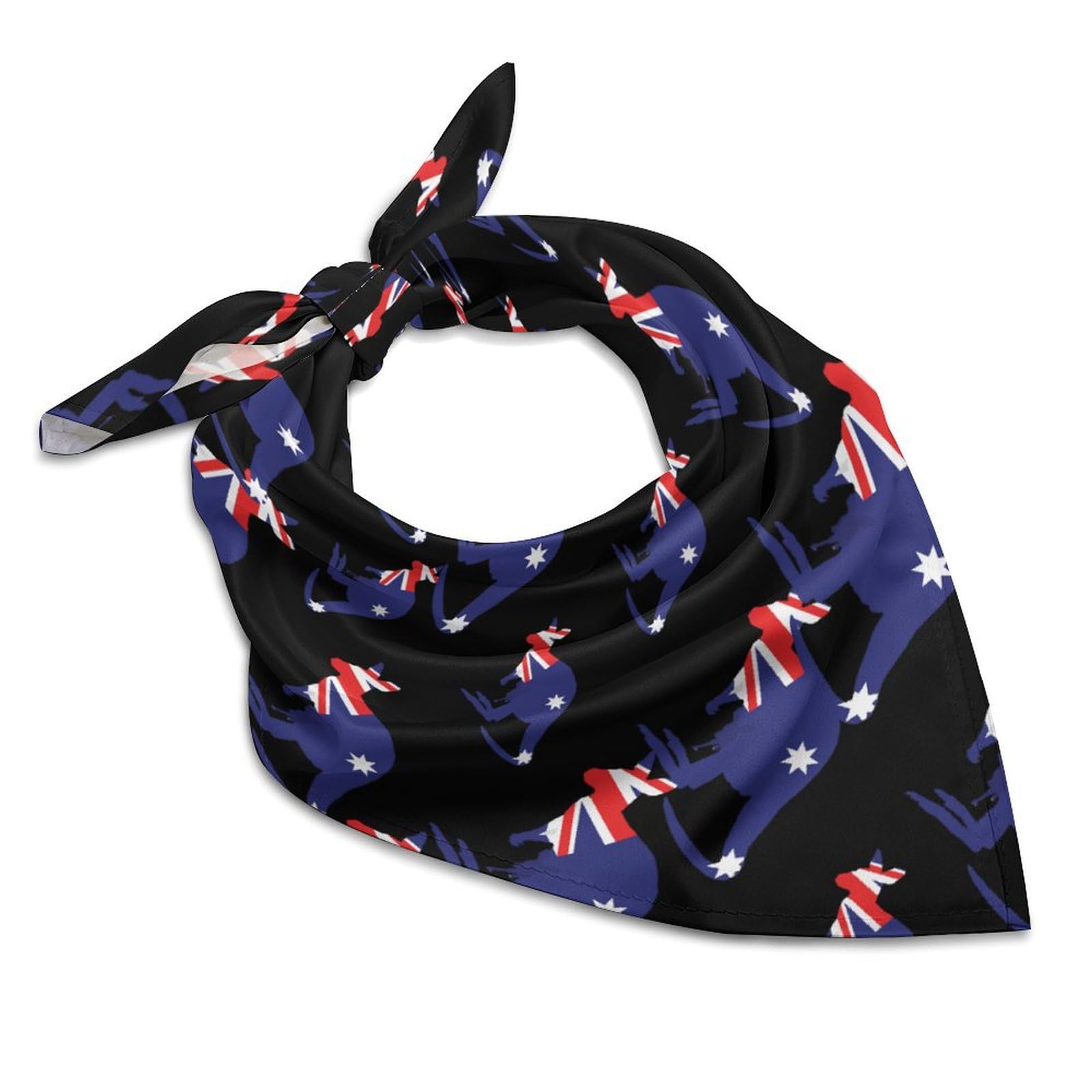 SMAZDFXX Australia Flag Fashion Head Scarf for Women Silk Like Bandana Kerchief Satin Square Scarves Gifts