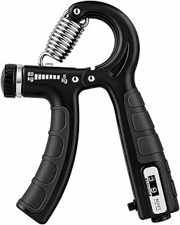 Grip Strength Trainer, Adjustable Hand Grip Strengthener with Counter, 5-60KG Hand Gripper Strengthener, Forearm Strength