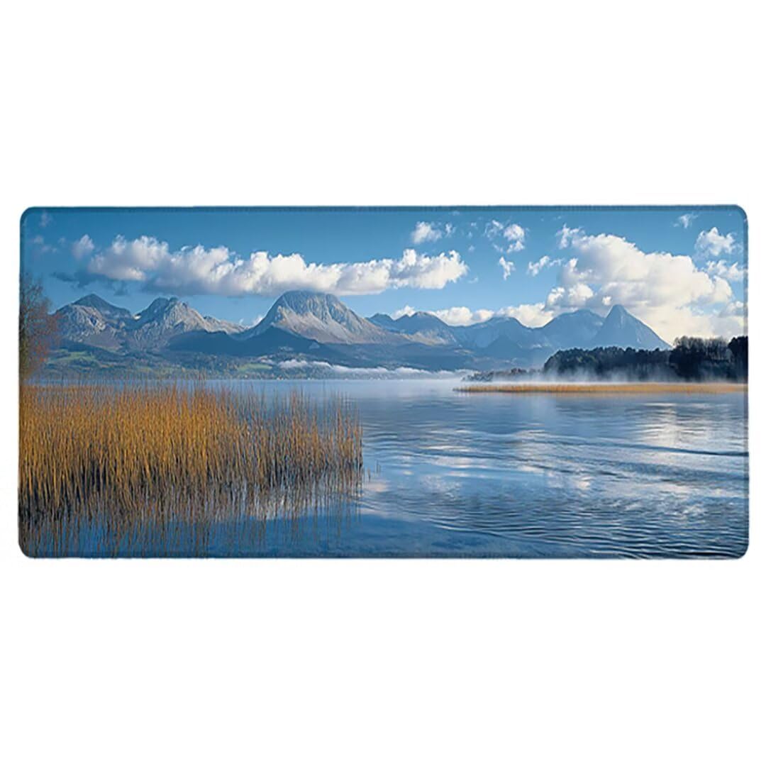Podkładka pod mysz do gier XXL - 1600x800x3mm - Nowoczesna duża antypoślizgowa podkładka pod klawiaturę biurową z przeszytymi krawędziami, krajobraz duża podkładka pod mysz do gier do biura i domu