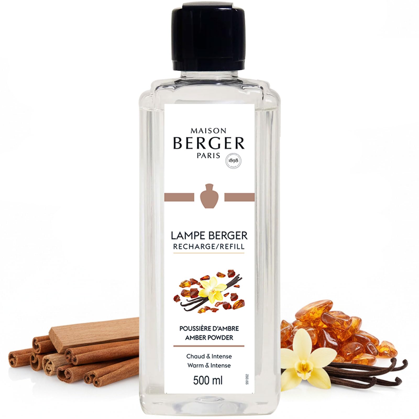 Amber Powder | Lampe Berger Fragrance Refill by Maison Berger | for Home Fragrance Oil Diffuser | Purifying and perfuming Your Home | 16.9 Fluid Ounces - 500 milliliters | Made in France