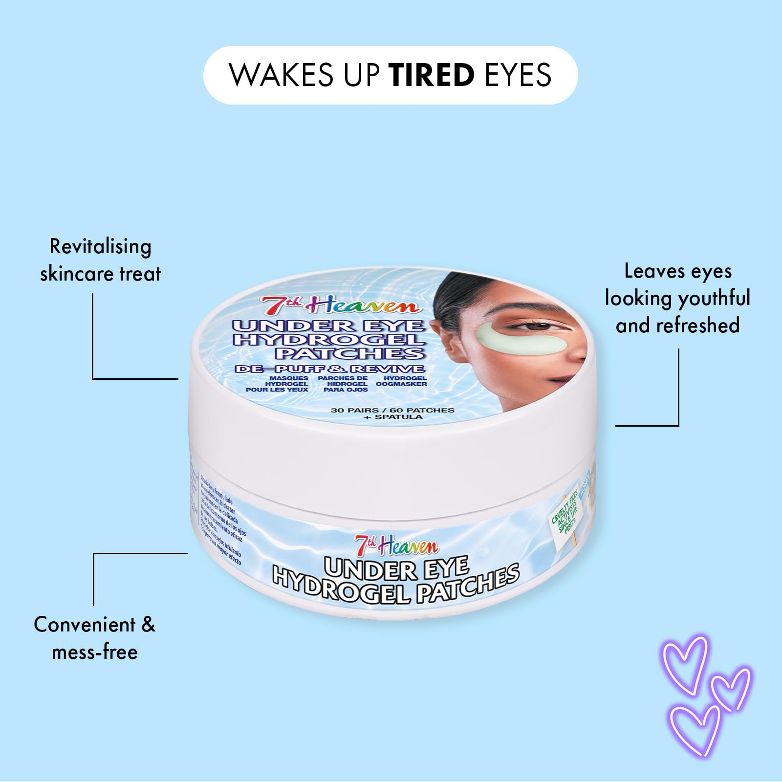 7th Heaven Soothing Hydrogel Under Eye Patches To Reduce The Appearance Of Dark Circles And Fine Lines | Buy Now With Express International Delivery