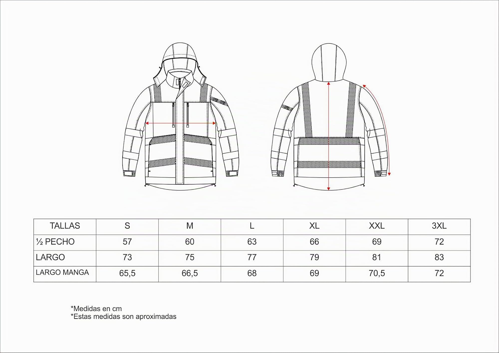 WORKTEAM Parka Acolchada Alta Visibilidad, Cintas Reflectantes Segmentadas, Cuello Alto con Capucha Ajustable, impermeable Clase 2, Unisex
