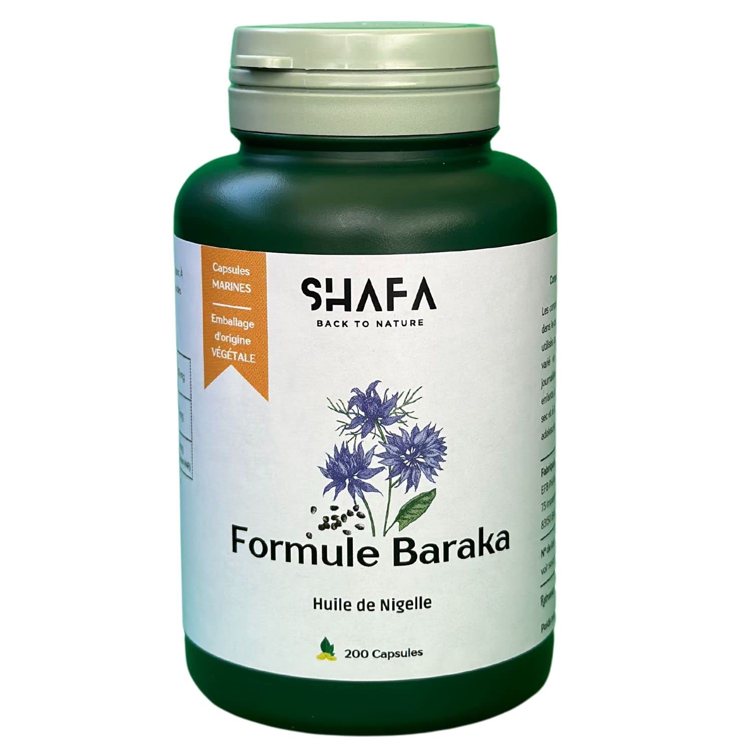 DÉFENSE NATURELLE et VITALITÉ - Formule BARAKA - Huile de NIGELLE BIOLOGIQUE 2000 mg avec Vitamine E - 200 capsules Halal - Emballage Entièrement RECYCLABLE