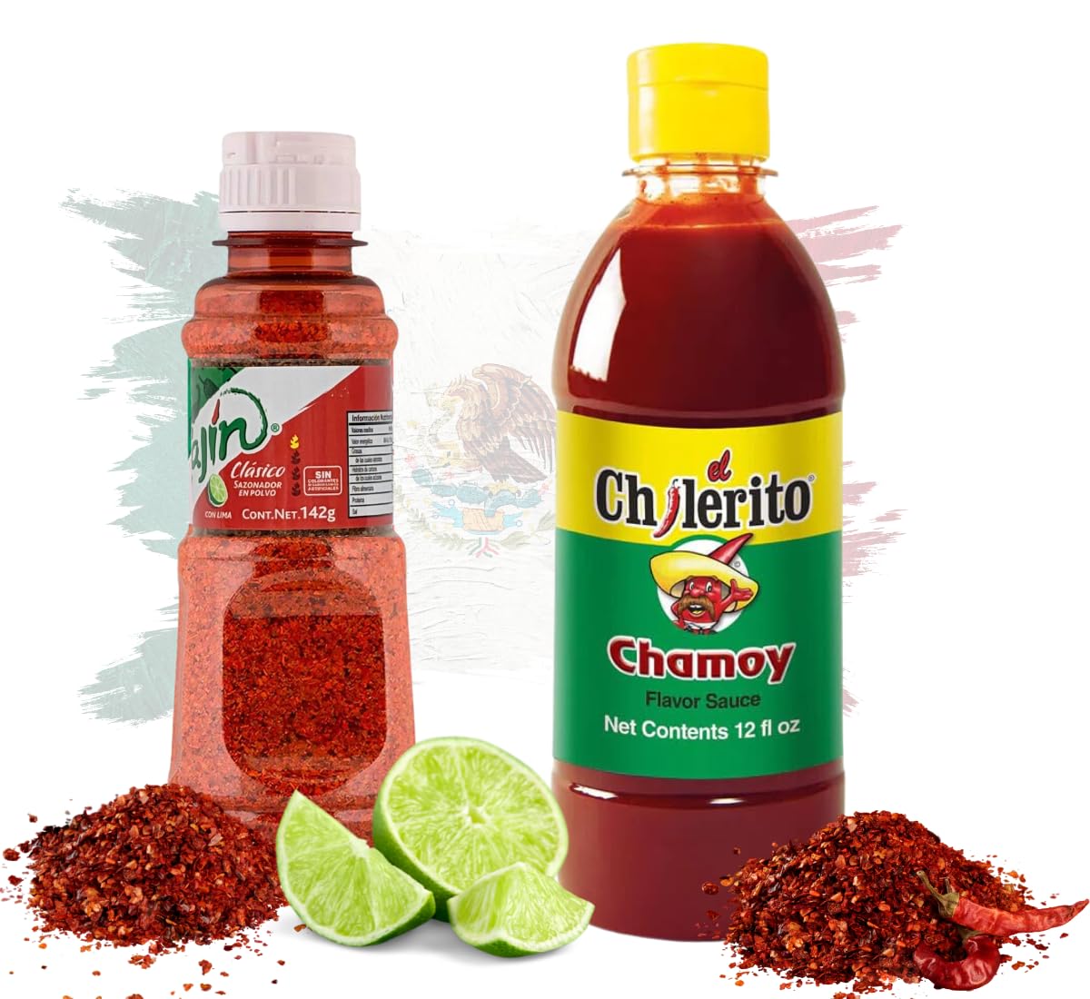 El Chilerito Chamoy 355 ml + Tajín Clásico 142 g Salsa Chamoy Mexicana y Condimento Chili-Lime
