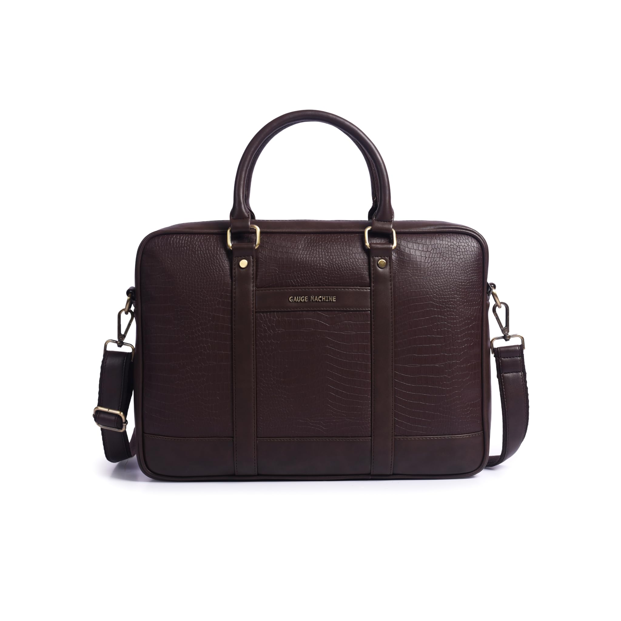 Professional Brown Vegan Leather Messenger Briefcase Laptop Bag|Fits upto14/15.6/16 inch Laptop|Separate Padded Laptop Compartment|Adjustable & Detachable Strap|Men|28cm(H) x6cm(W)|40L-image-13