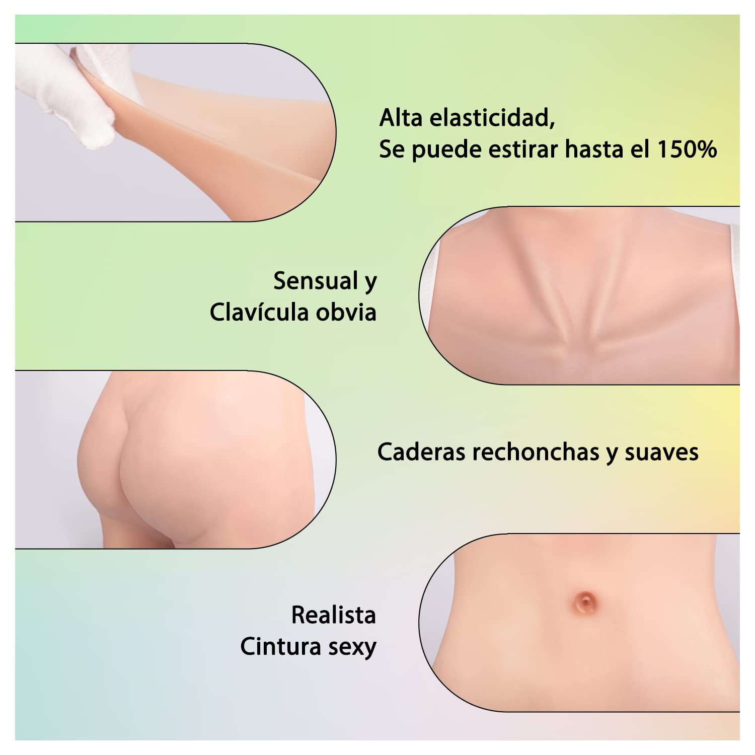 CYOMI Silicona Bodysuit Pechos de Silicona Pecho de Formas Travestis Tetasde Silicona Realistas Aplicable a Crossdresser Drag Queen Cosplay Mastectomía D Copas