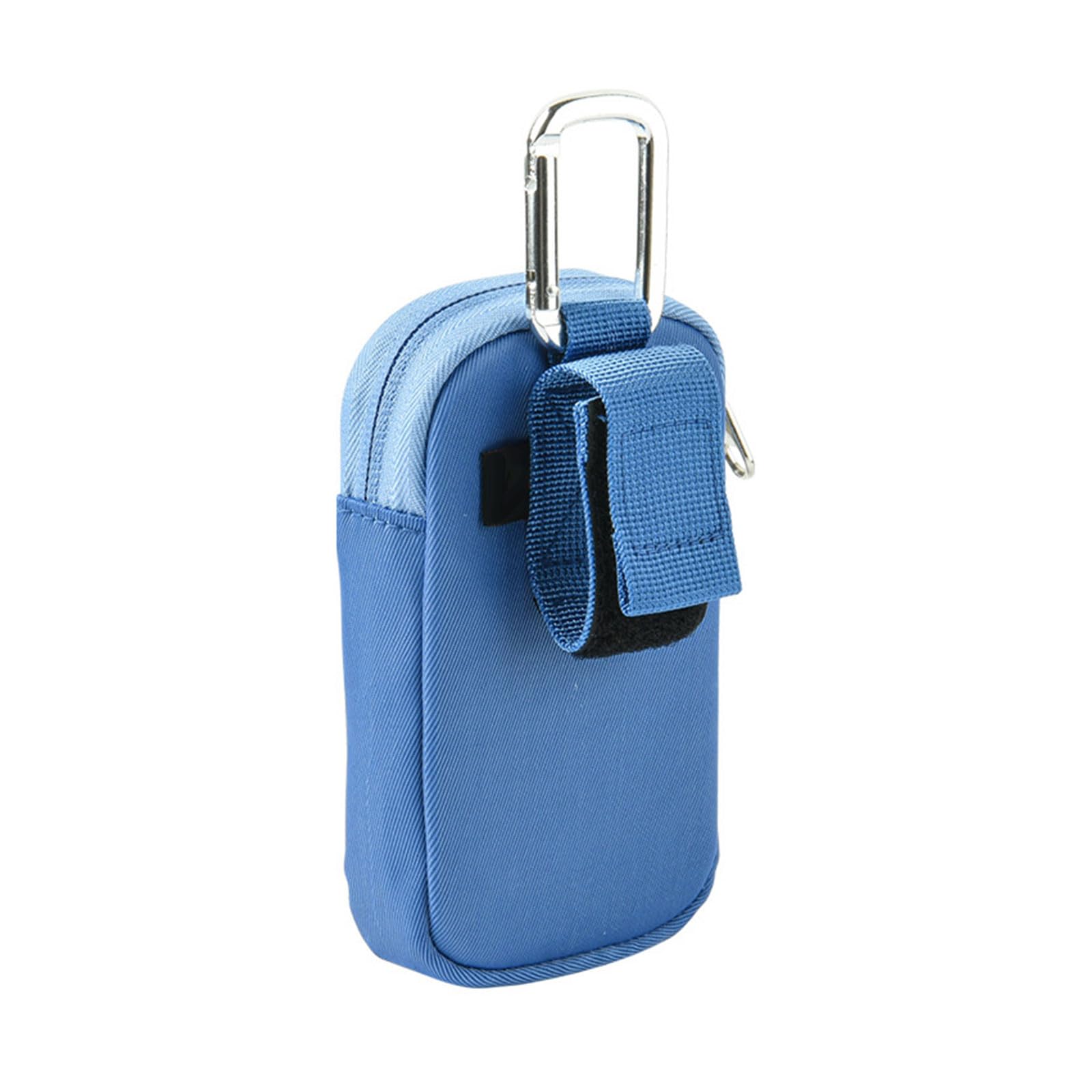 Lodoot Blue Portable Mp3/Mp4 Storage Bag With Carabiner Convenient Clear Window Travel Carrying Case Anti-Bump Organiser Portable Storage Bag