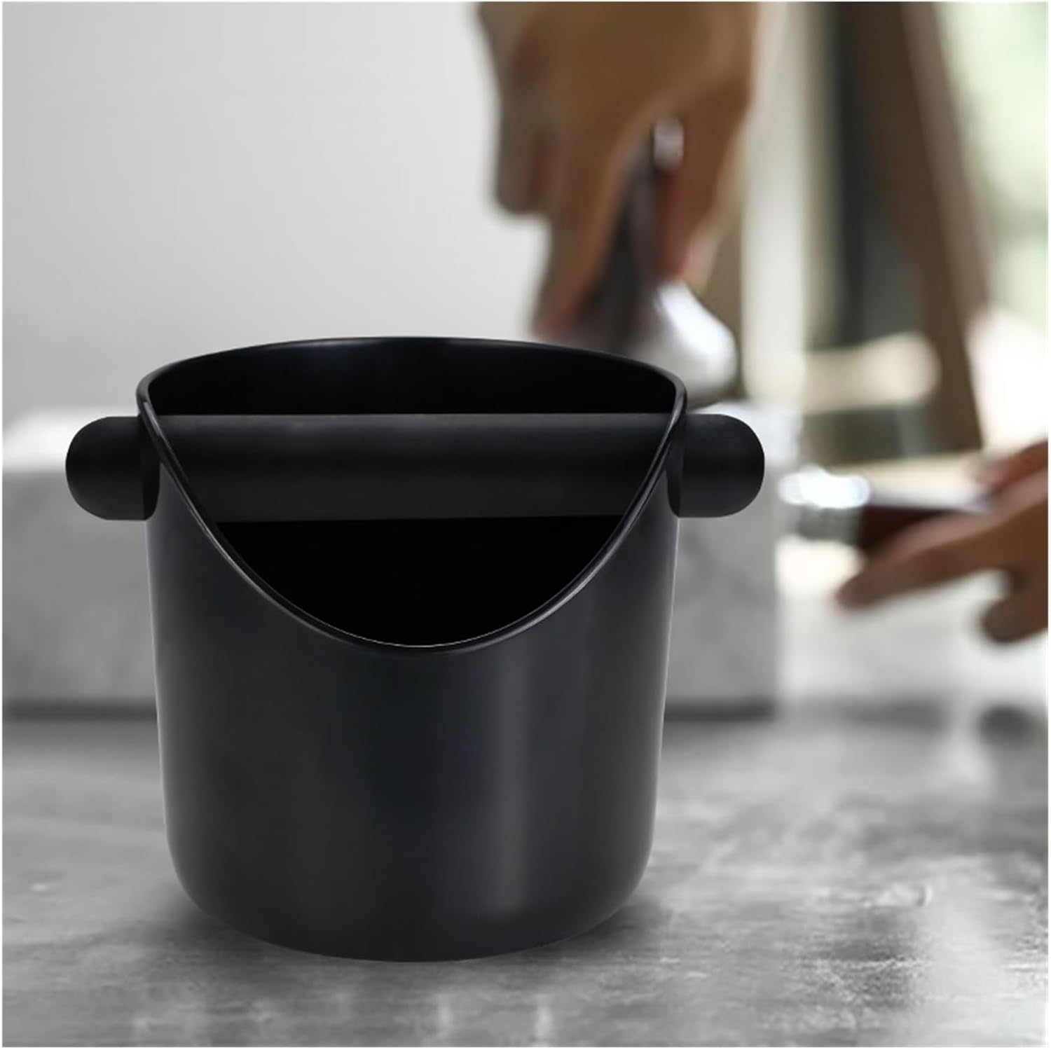 Coffee Knock Box Black Anti Slip Coffee Powder Beveled Residue Box Coffee Tools Mini Bucket Coffee Tools Barista Accessories(Light Green)