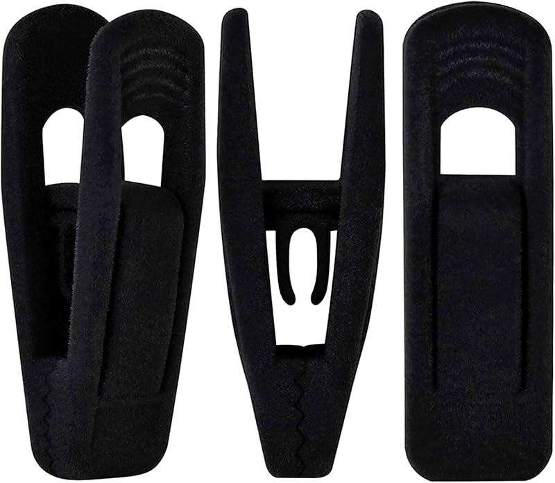 TOFIIGREM Black Velvet Hangers Clips 40 PCS, Pants Hangers Velvet Clips Easily Add to Velvet Hanger, Skirt Suit Pants Clothes Velvet Hangers, Baby Kids Hangers Clips