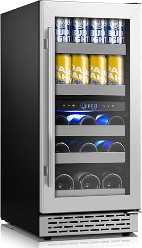 Miniatura 12 de Refrigerador de vino de 24 pulgadas, refrigerador de zona dual en color negro, refrigerador de vino y bebidas con puerta de vidrio para 20 botellas