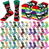 Ramede 48 Pairs Fruits Socks Bulk Colorful Novelty Fruit Pattern Crew Socks Gifts for Women Men(Fruit)
