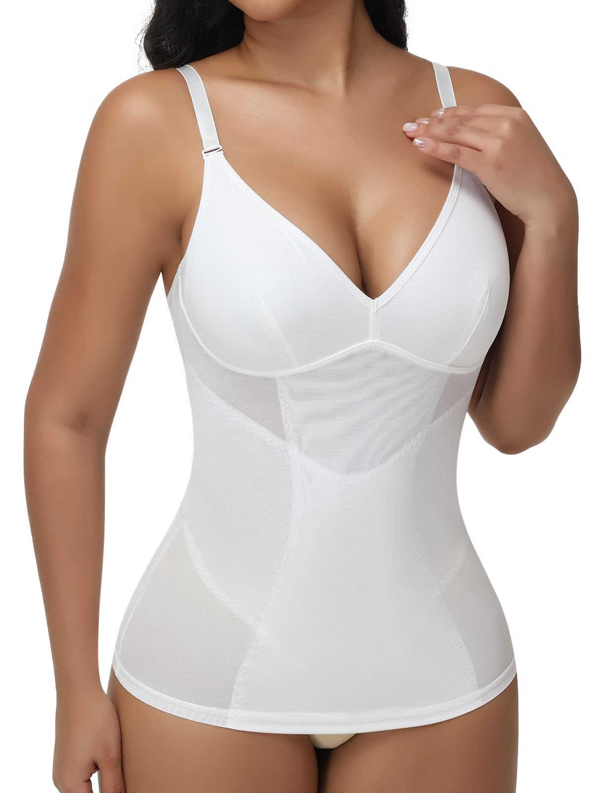 Joyshaper Figurformendes Unterhemd Damen Mesh-Stoff Shapewear Bauchweg Body Shaper Bauchkontrolle Shaping Camisole Formende Tops