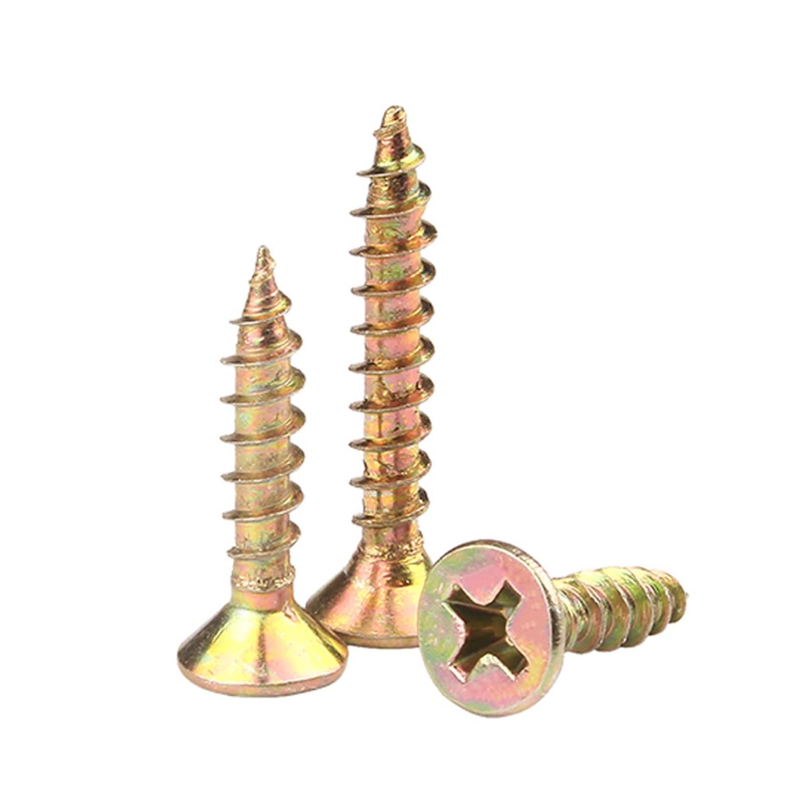 Bulloni in Acciaio Inossidabile 10 pz/Lotto M3 .5 M5 M 6 Croce Incasso Svasata Fibra di Legno Truciolare Testa Piatta Autofilettanti Legno Ghiaione Zincato Rivestito(25mm x10pcs,M4)