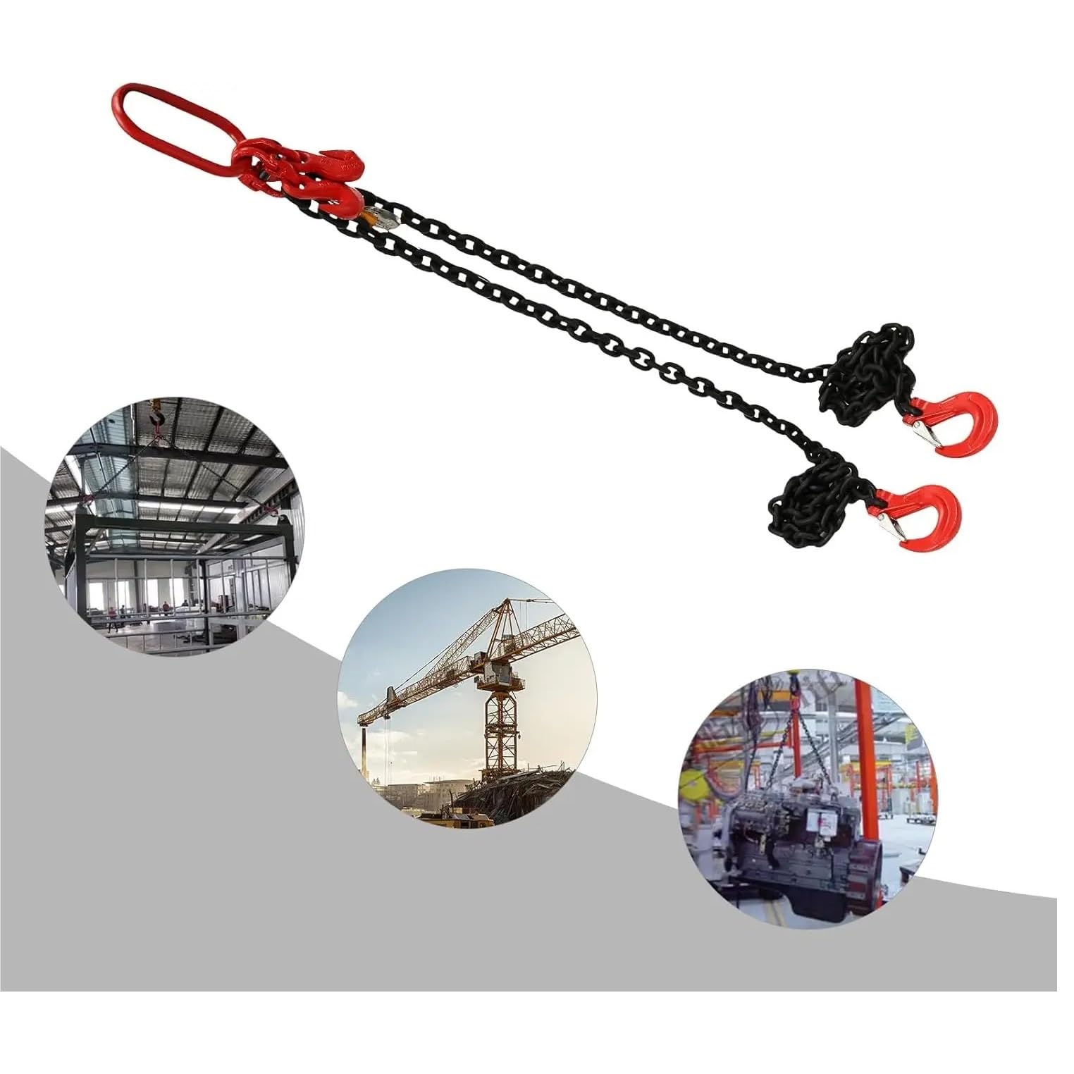 Argani elettrici Catena ferma gru in acciaio legato 2T 2 trefoli 8 mm M attrezzi di sollevamento gancio accorciatore Gru per motori