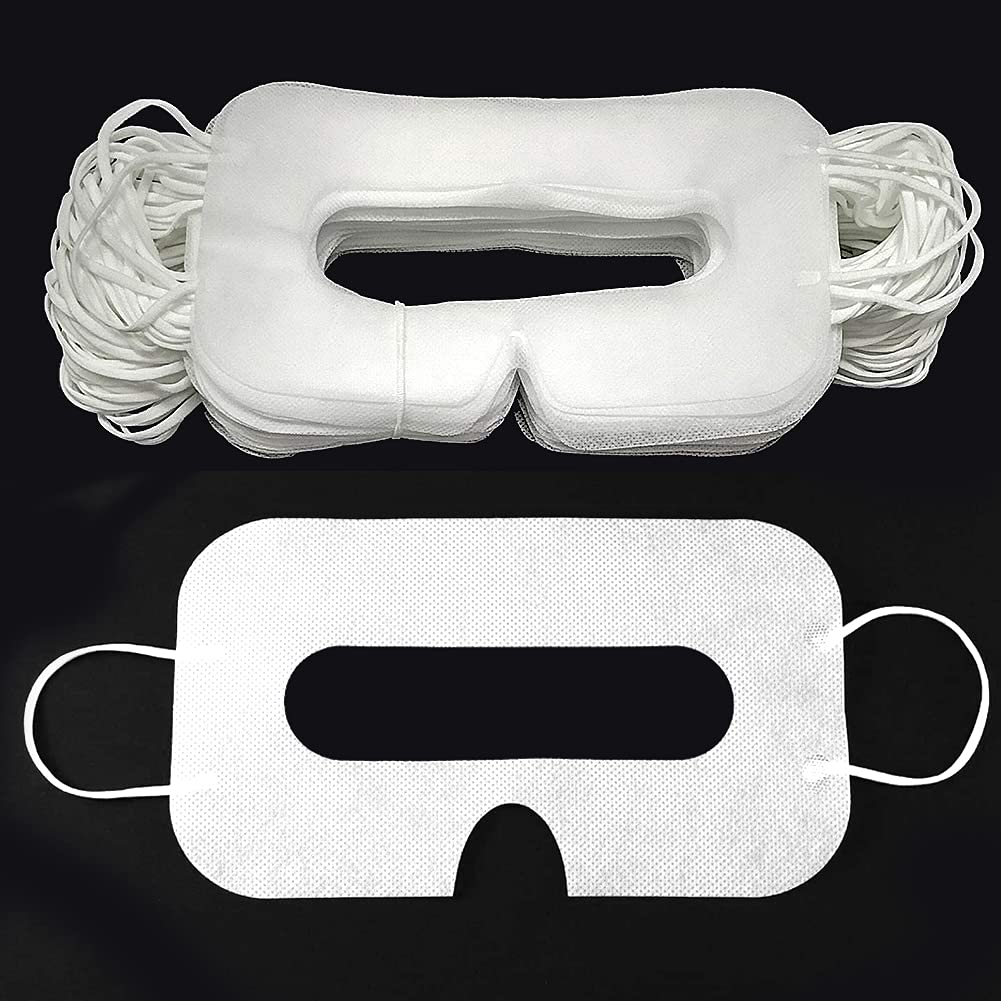 Disposable VR 50 Pack Universal Cover, VR Eye Cover, VR Pads for Oculus Quest 2, HTC Vive/Pro, PS VR, Gear VR, Oculus, Steam Valve Index, Rift, etc.(White) 4